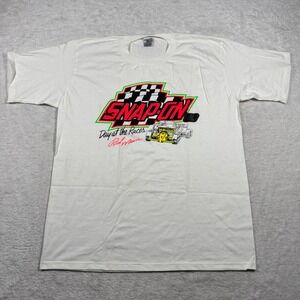 Vintage Snap-On Day at the Races Rick Mears Swingster T-Shirt White XXL USA Made